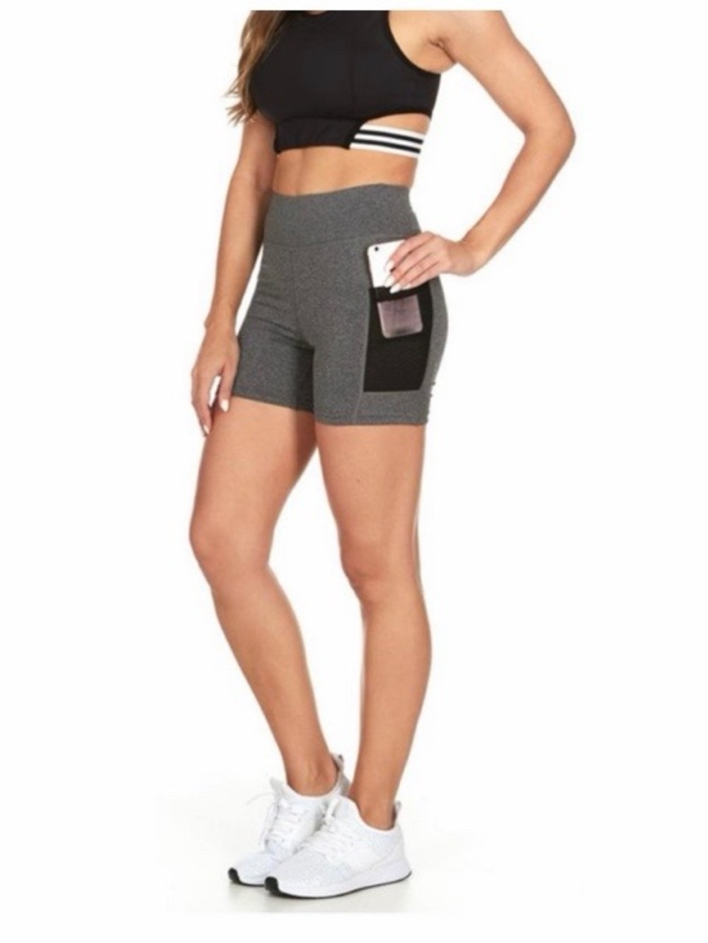 RAG Women’s Active‎ Shorts In Spacedye Charcoal NWT